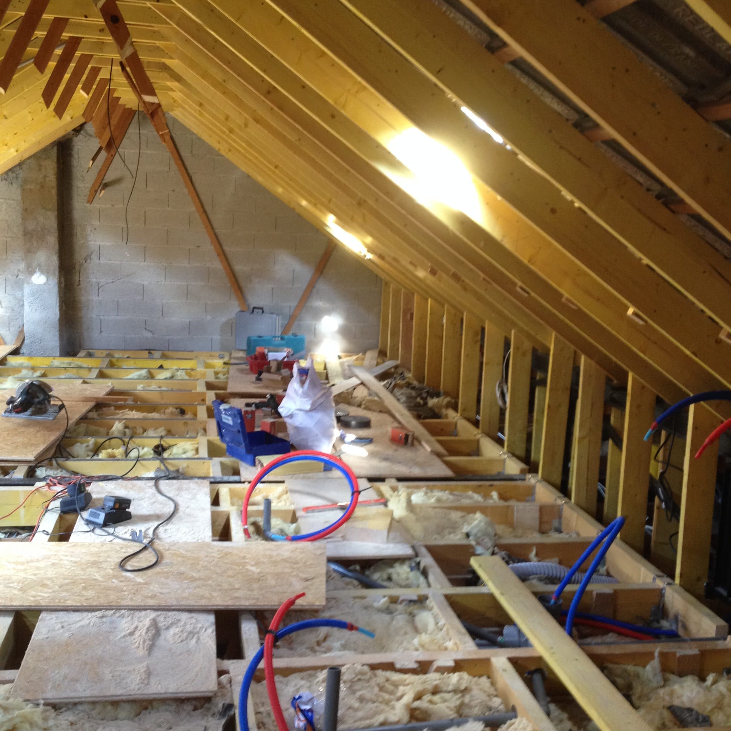 aménagement comble pose plomberie